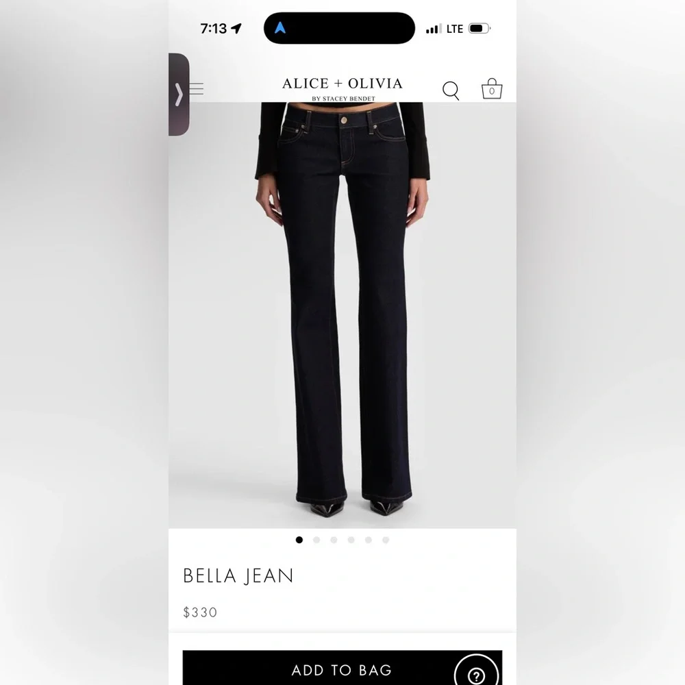 Alice + Olivia Black Flare Jeans - Picture 1 of 10